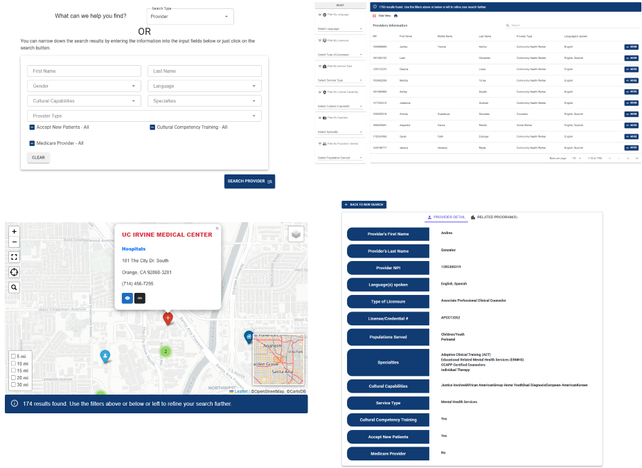 provider directory screenshot
